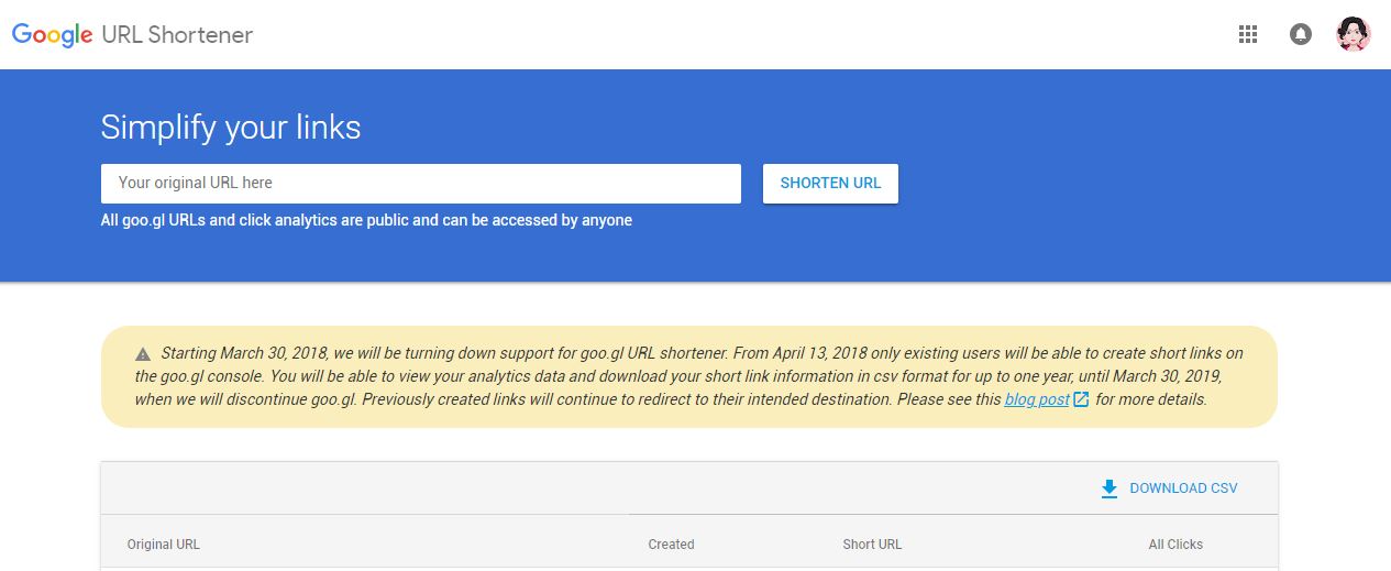 google-url-shortener