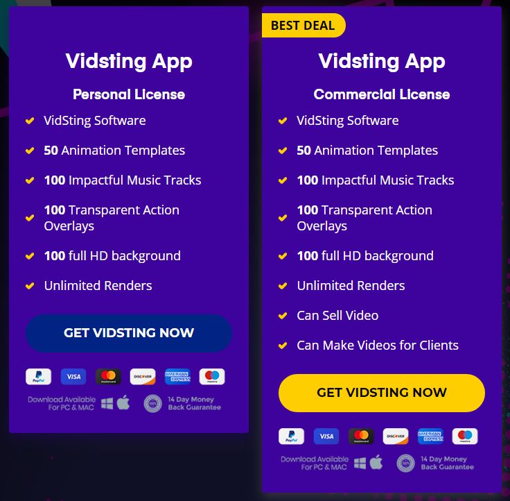 vidsting-pricing